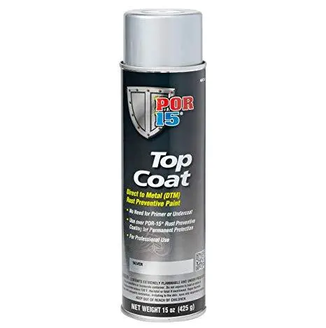 Por-15 Top Coat Dtm Direct To Metal Rust Preventive Paint Silver 397G 1