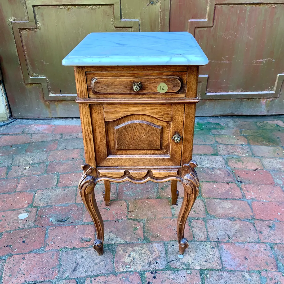 Single French  Oak Bedside Pedestal 1
