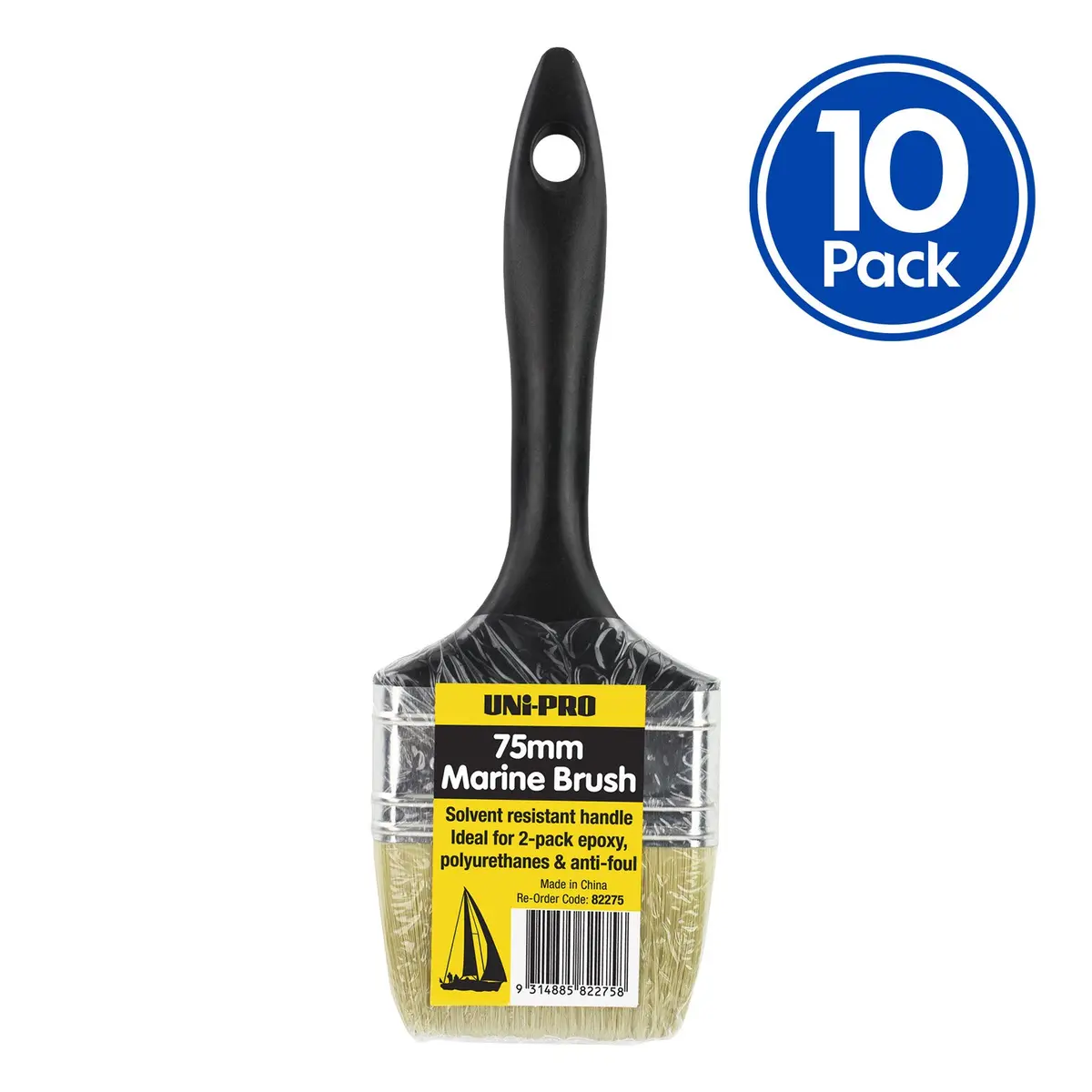 Uni-Pro Marine Brush 75Mm Professional Coatings And Epoxy Application Tool X10 1