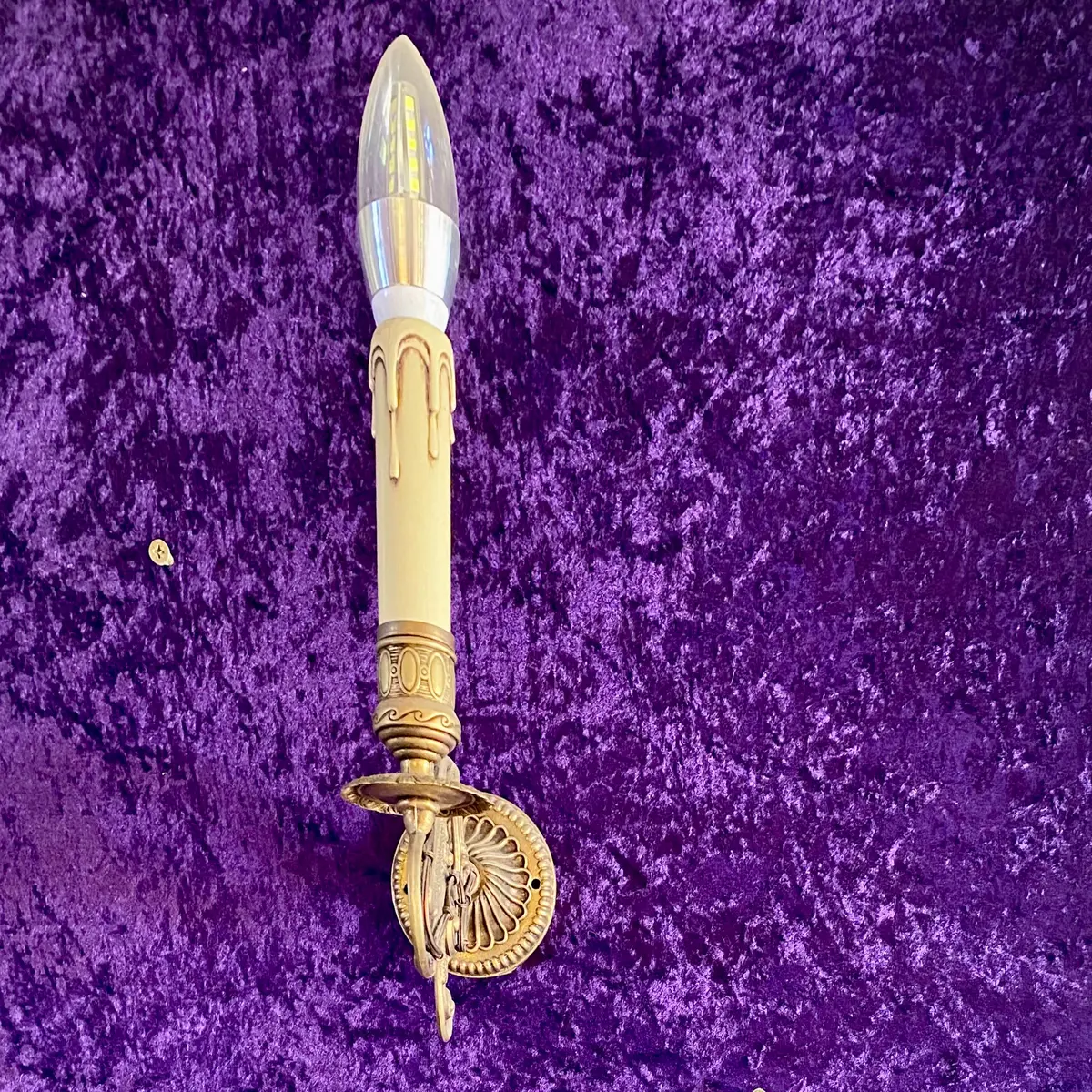 Polished Brass Antique French Wall Sconce 1