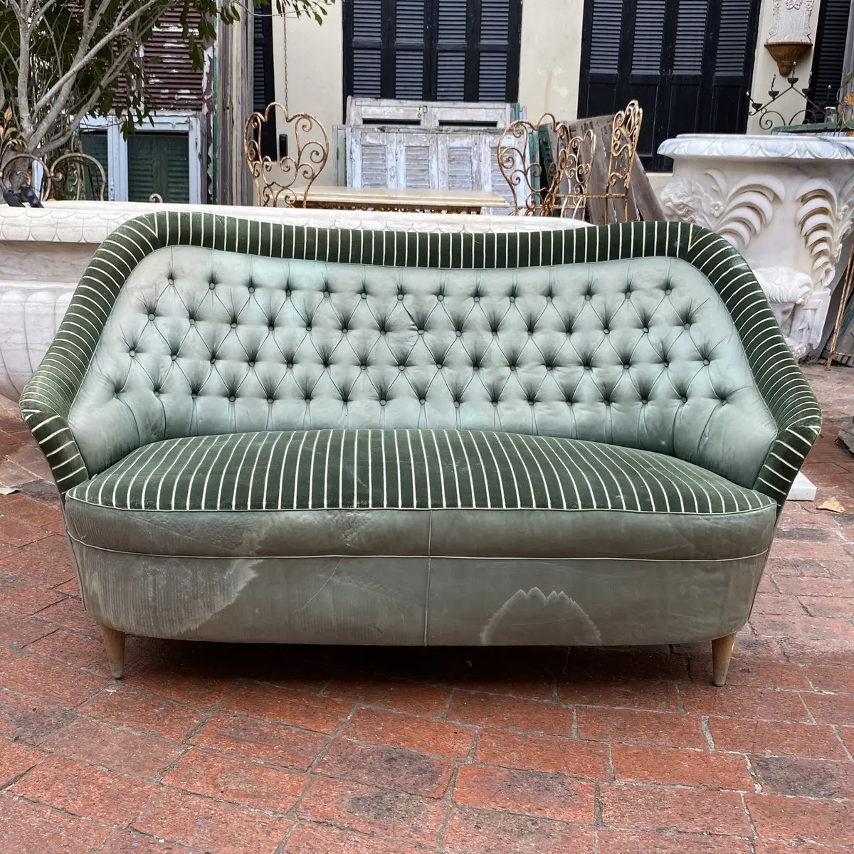 Sassy Sage Green Vintage Sofa 1