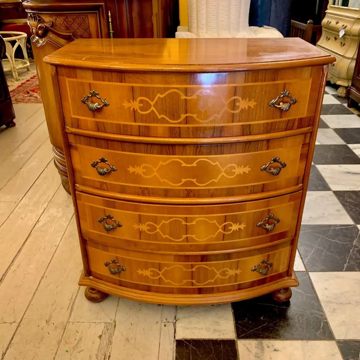 Antique Inlaid Tall Boy - Sold 1