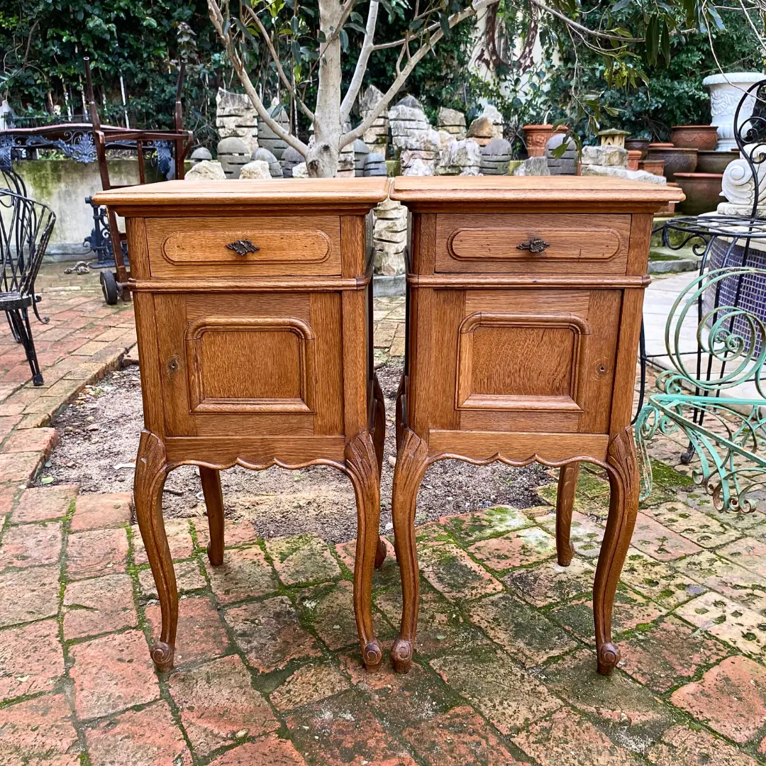 Antique French Oak Pedestals - Sold 1