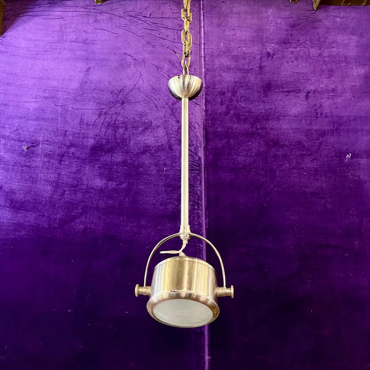 Polished Nickel Industrial Spotlight Pendant - Sold 1