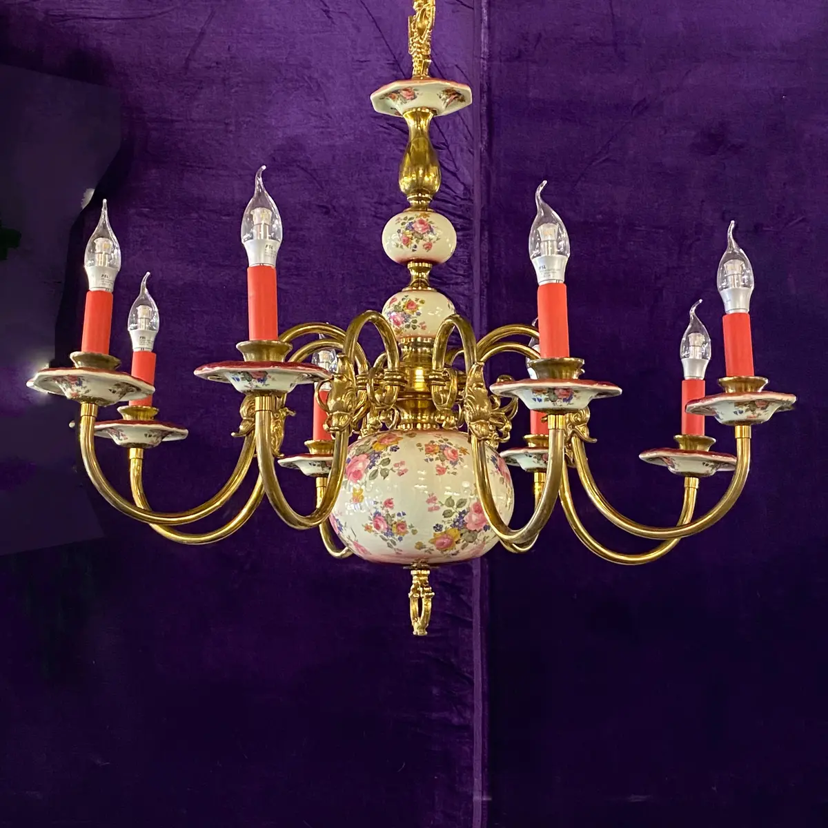 Glorious Large Delft Chandelier - Sold 1