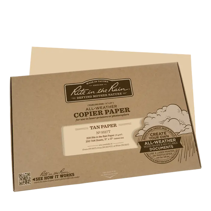 Rite-In-The-Rain - #9517T Copier Paper, Tan, 11" X 17", 200 Sheets 1