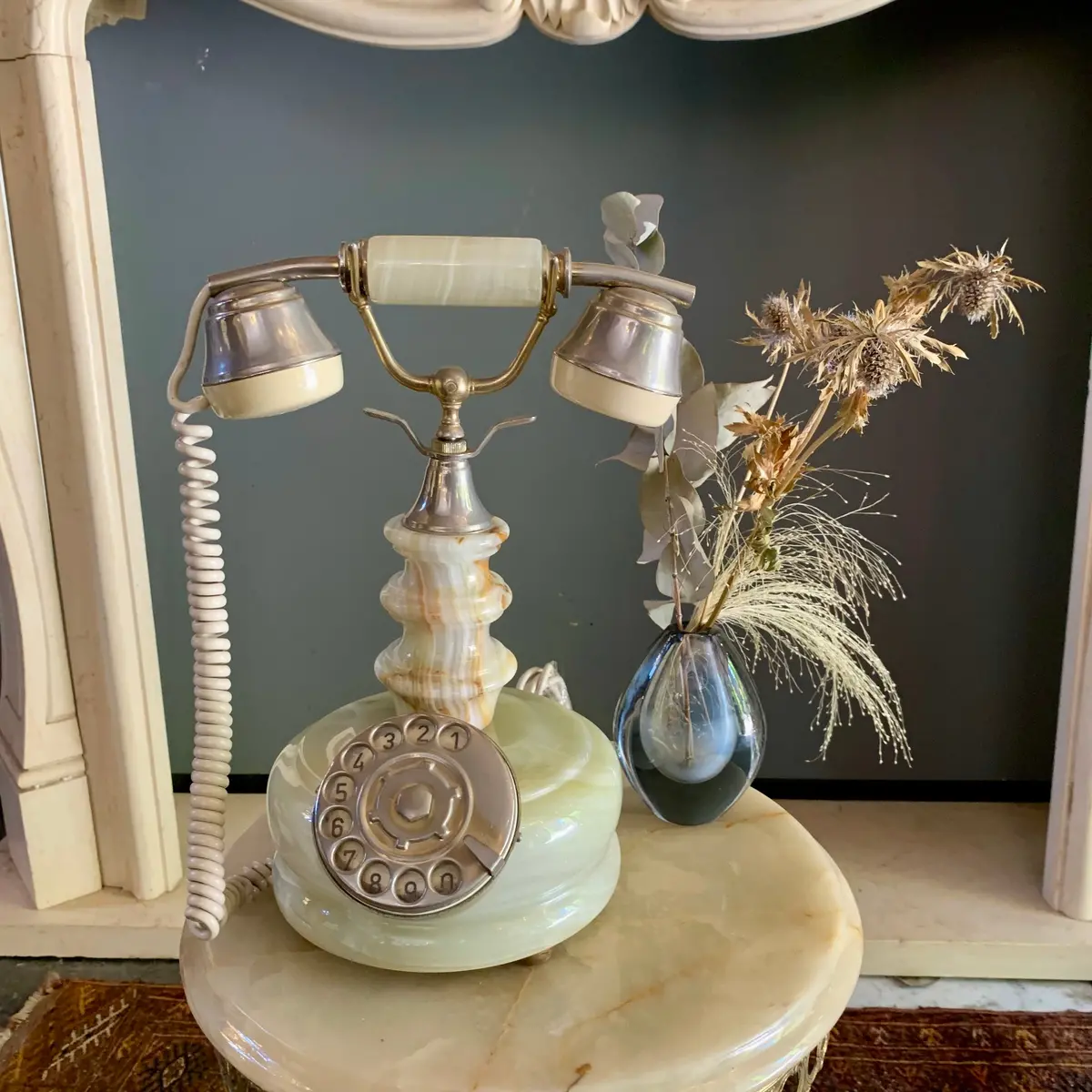 Vintage Italian Onyx Rotary Telephone - Sold 1