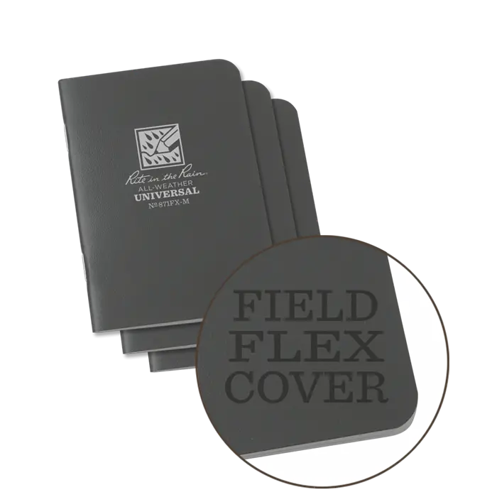Rite-In-The-Rain - #871Fx-M Mini-Stapled Notebook, Universal, Gray, Pkg Of 3 1