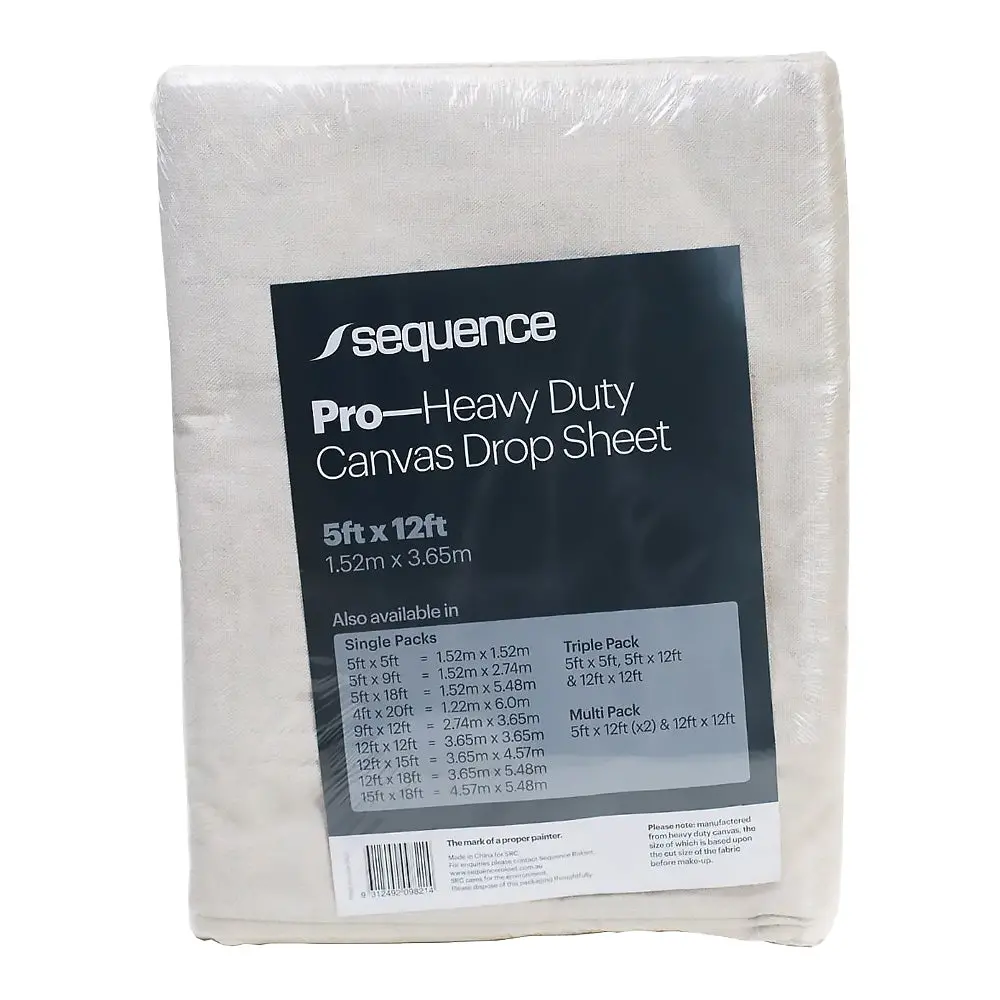 Sequence Rokset Canvas Drop Sheet 5 X 12 Feet Painting Floor Protection 1