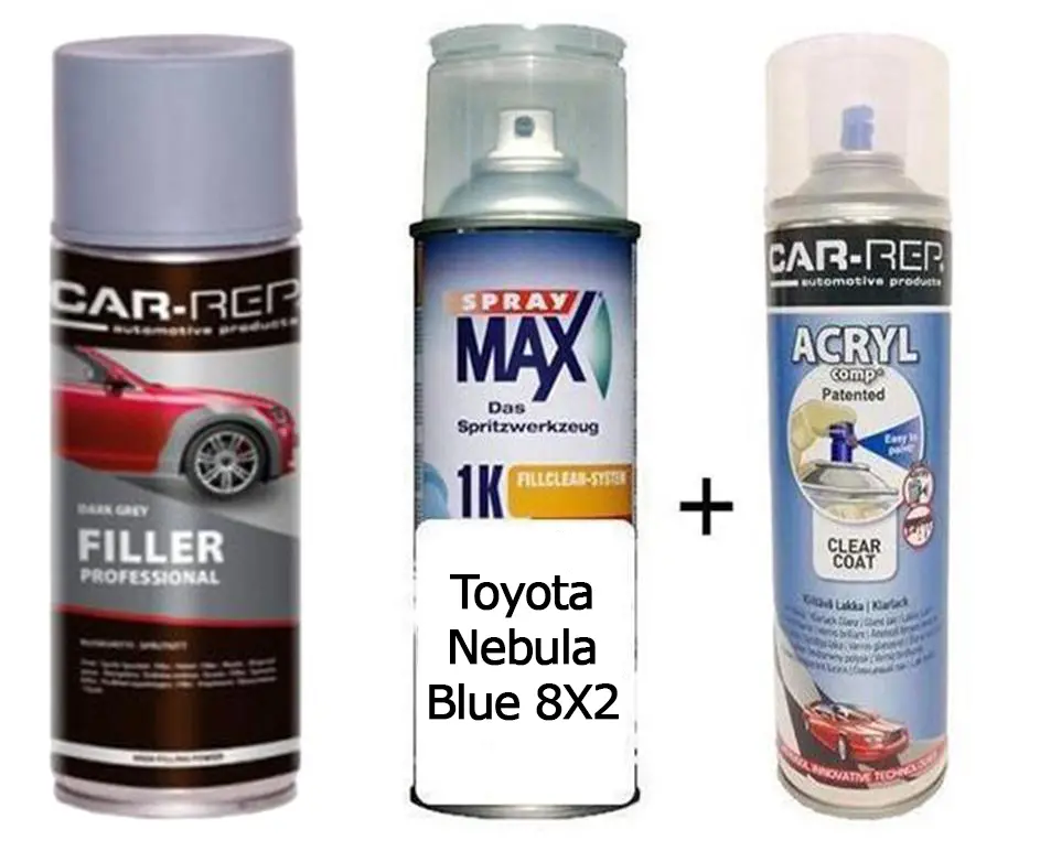 Auto Touch Up Paint For Toyota 8X2 Nebula Blue 1K Clear Coat & Primer 1