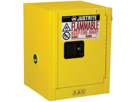 Justrite Flammable Cabinet, Manual Close - Yellow 1
