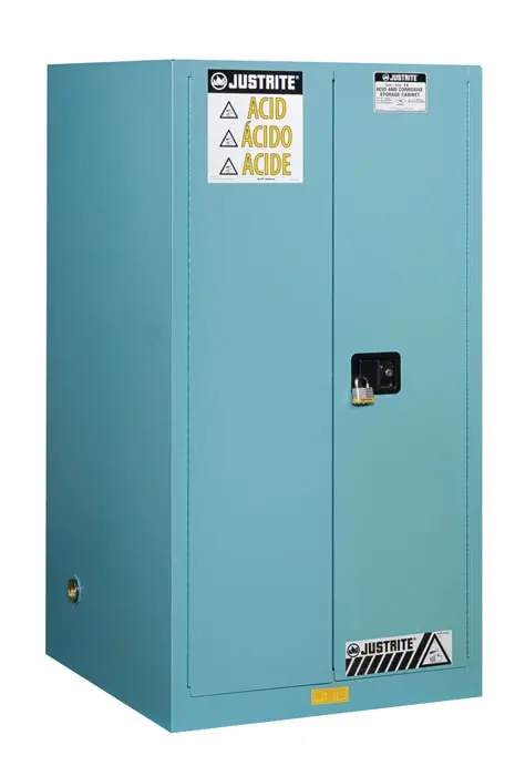 Justrite Corrosive Cabinet, Manual Close - Blue 5