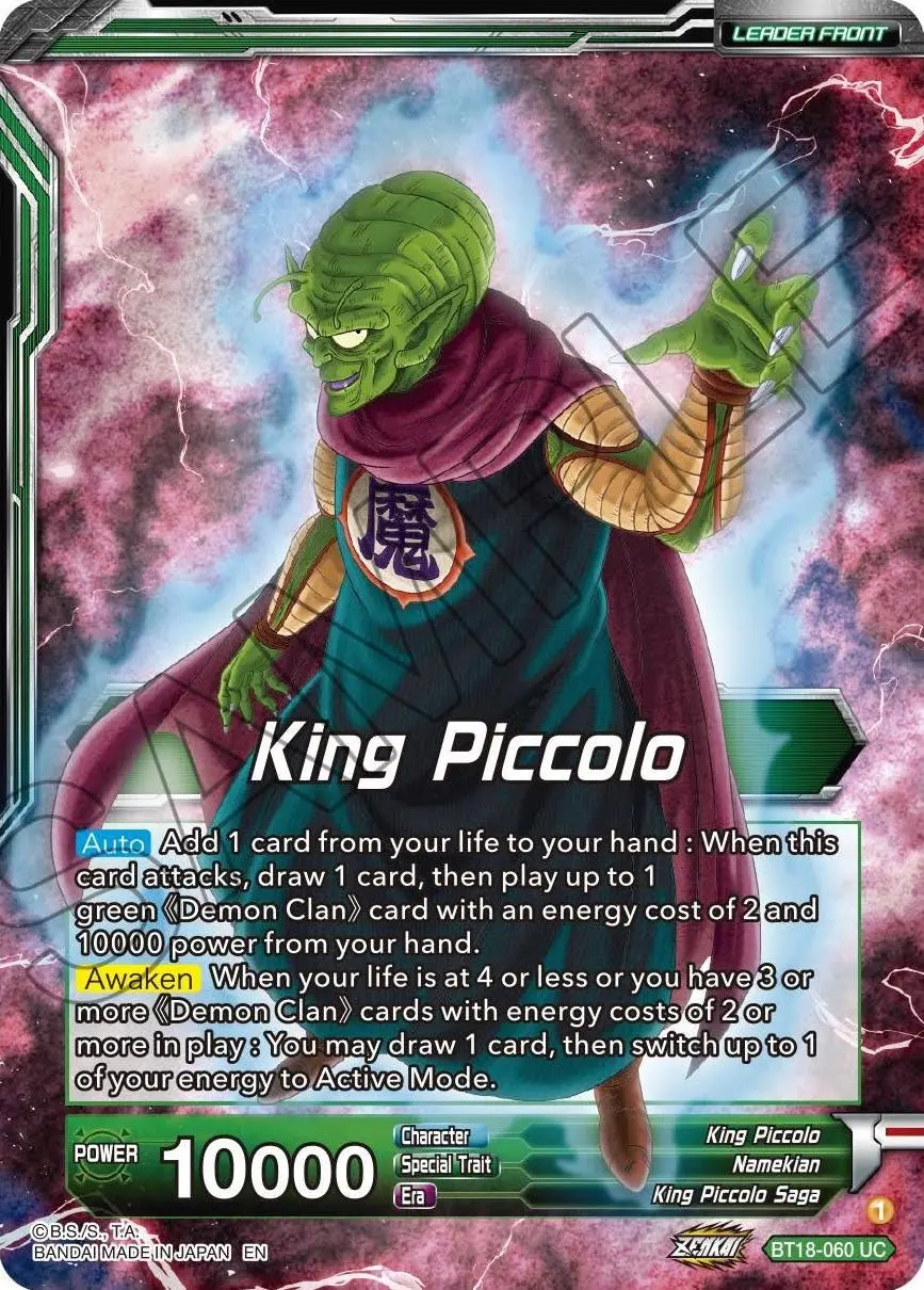 King Piccolo // King Piccolo, World Conquest Awaits (Bt18-060) [Dawn Of The Z-Legends] 1