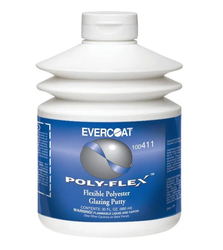 Evercoat 411 Poly-Flex Flexible Polyester Glazing Putty Filler 880Ml + Hardener 1