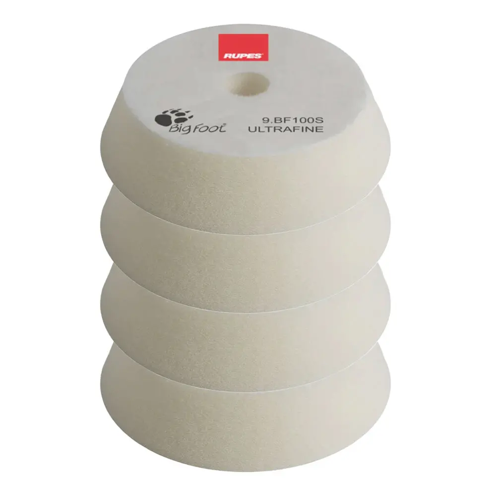 Rupes Bigfoot 80/100Mm White Ultra Fine Hook & Loop Polishing Pad X 4 Pack 9.Bf100s 1