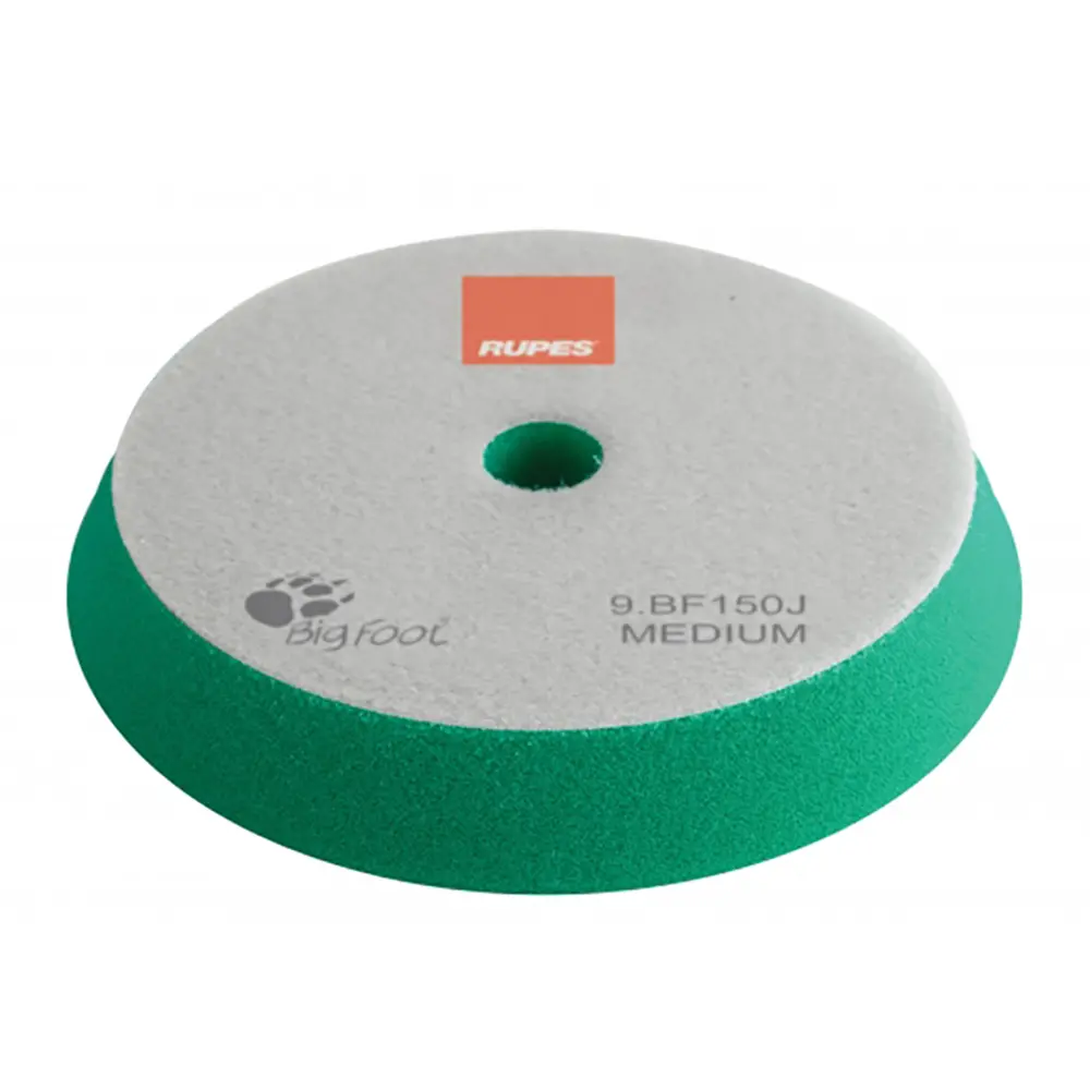 Rupes Green Intermediate Foam Cutting Pad 150Mm Polishing Bigfoot Hook & Loop 1