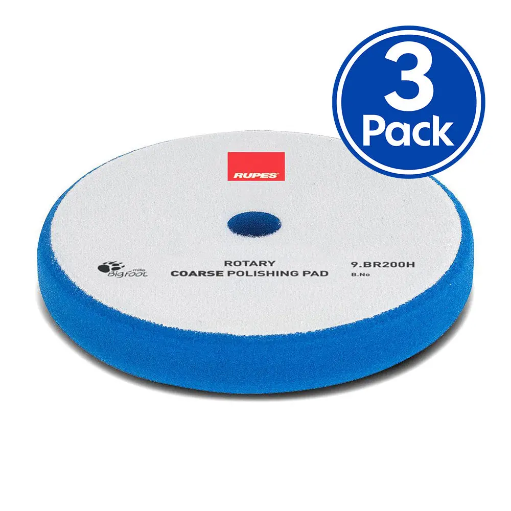 Rupes Bigfoot 175/180Mm Blue Rotary Coarse Polishing Pad 9.Br200h X 3 Pack 1