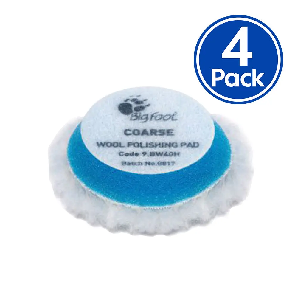 Rupes Bigfoot 30/40Mm Coarse Blue Wool Polishing Pad 9.Bw40h X 4 Pack 1
