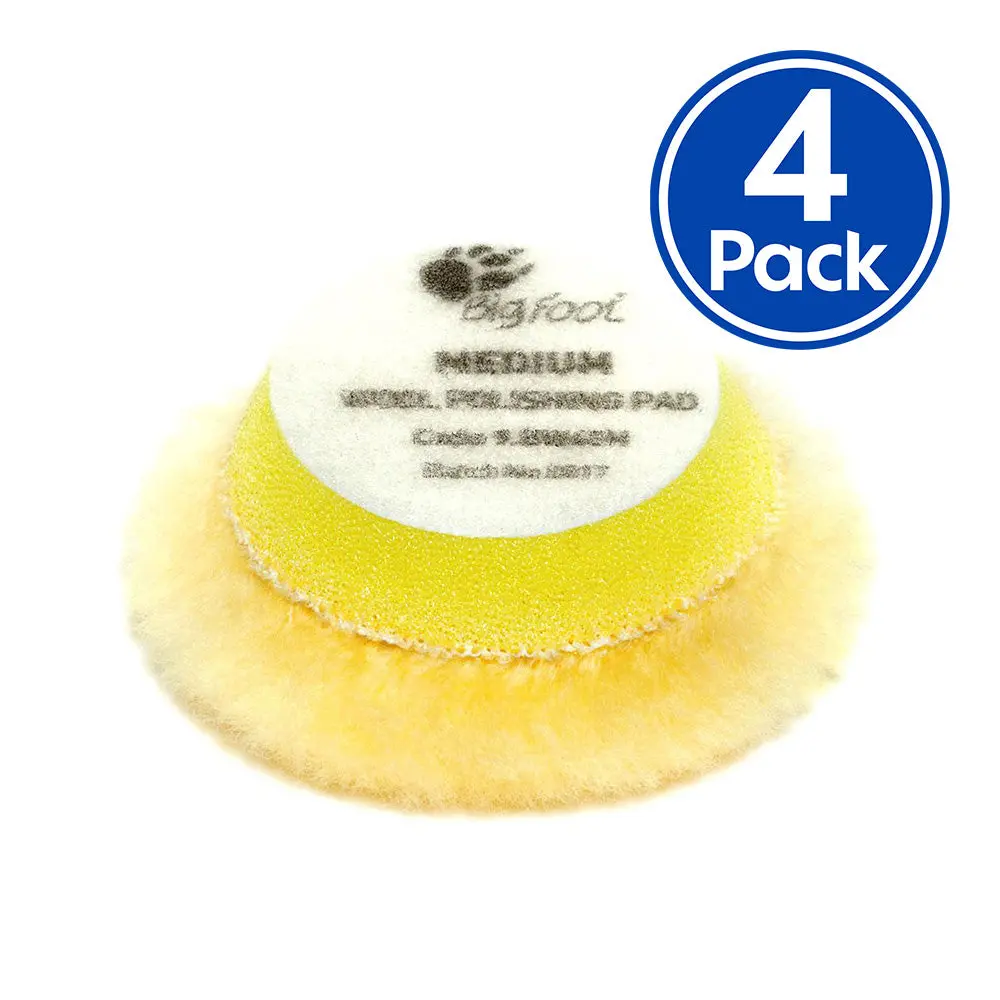 Rupes Bigfoot 30/40Mm Wool Medium Yellow Polishing Pad 9.Bw40m X 4 Pack 1
