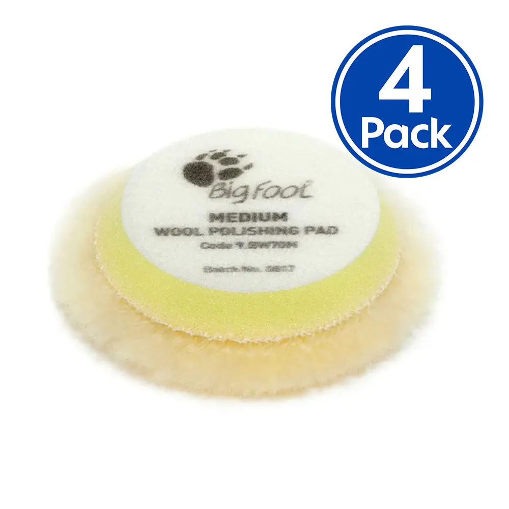 Rupes Bigfoot 50/70Mm Wool Medium Yellow Polishing Pad 9.Bw70m X 4 Pack 1