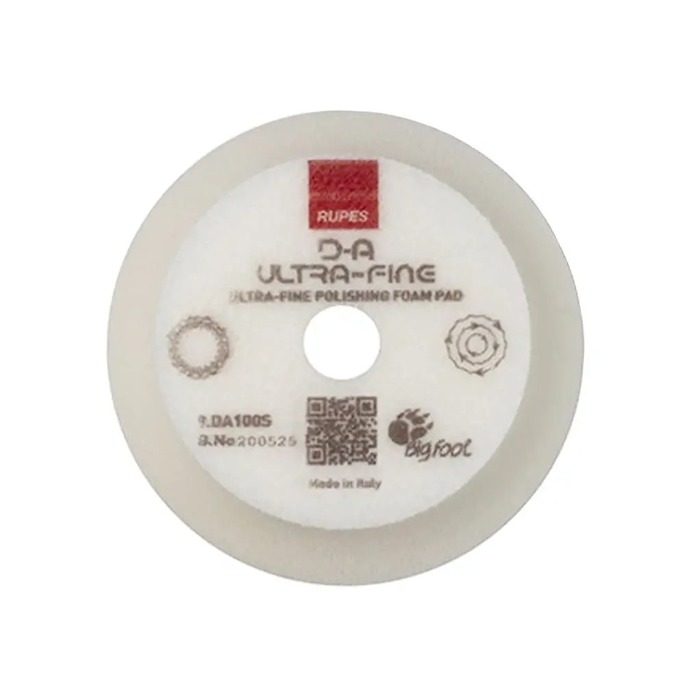 Rupes Bigfoot 80/100Mm Ultrafine White Hook & Loop Polishing Pad 9.Da100s 1