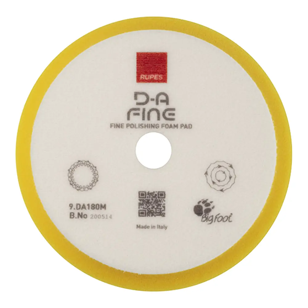 Rupes Bigfoot 150/180Mm Fine Yellow Hook & Loop Polishing Pad 9.Da180m 1
