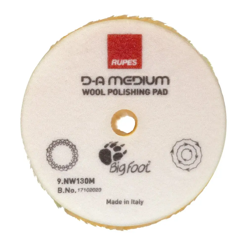 Rupes Da Medium Wool Polishing Pads 130Mm 5" Hook & Loop 9.Nw130m 1