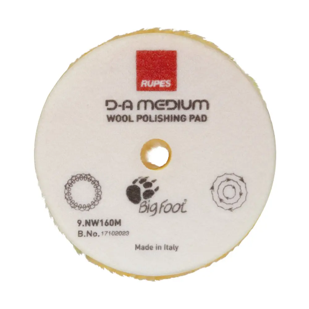 Rupes Da Medium Wool Polishing Pads 160Mm Hook & Loop 9.Nw160m 1