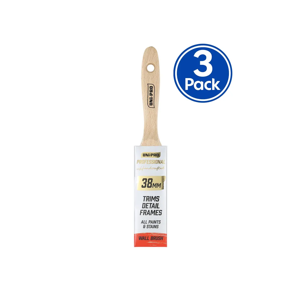 Uni-Pro Professional Wall Brush 38Mm Interior Exterior Painting Tool X3 1