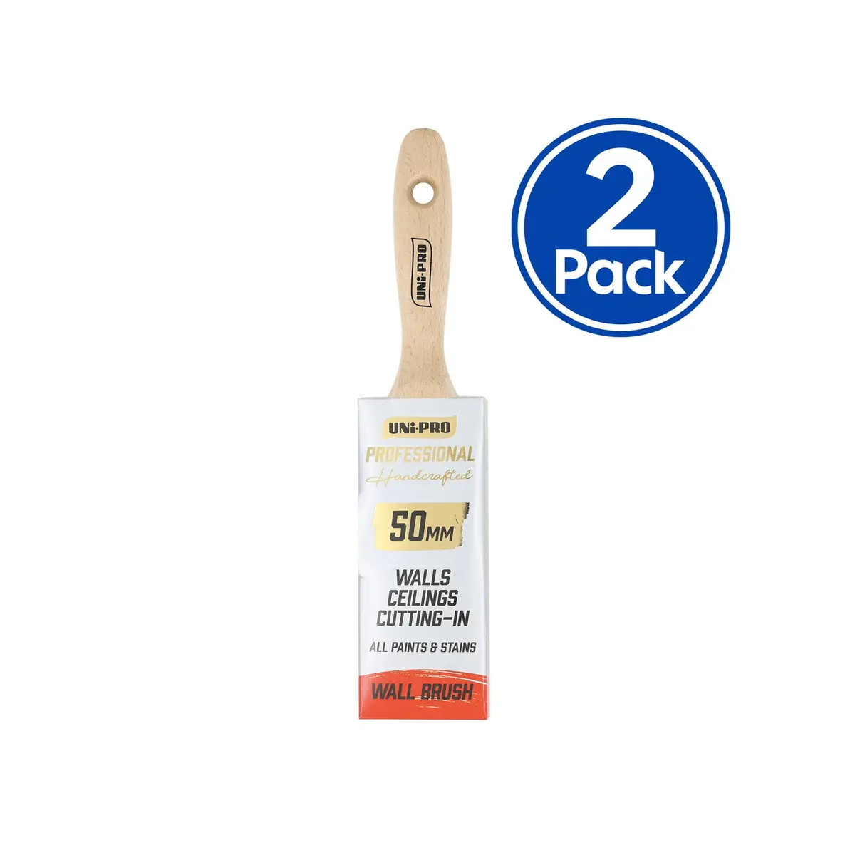 Uni-Pro Professional Wall Brush 50Mm Interior Exterior Painting Tool X2 1
