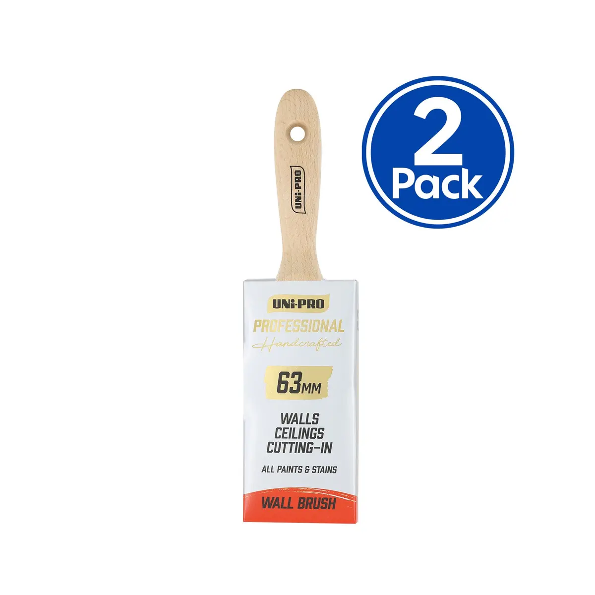 Uni-Pro Professional Wall Brush 63Mm Interior Exterior Painting Tool X2 1