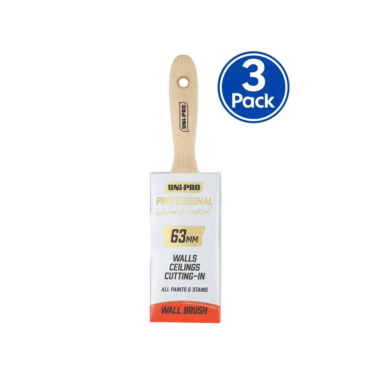 Uni-Pro Professional Wall Brush 63Mm Interior Exterior Painting Tool X3 1