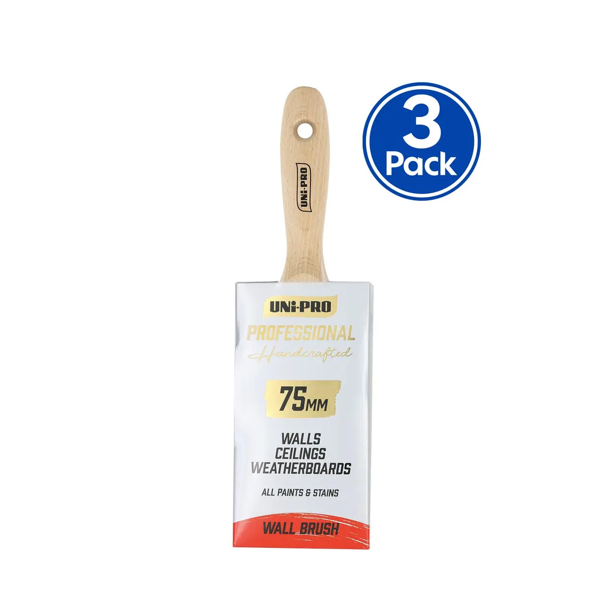 Uni-Pro Professional Wall Brush 75Mm Interior Exterior Painting Tool X3 1