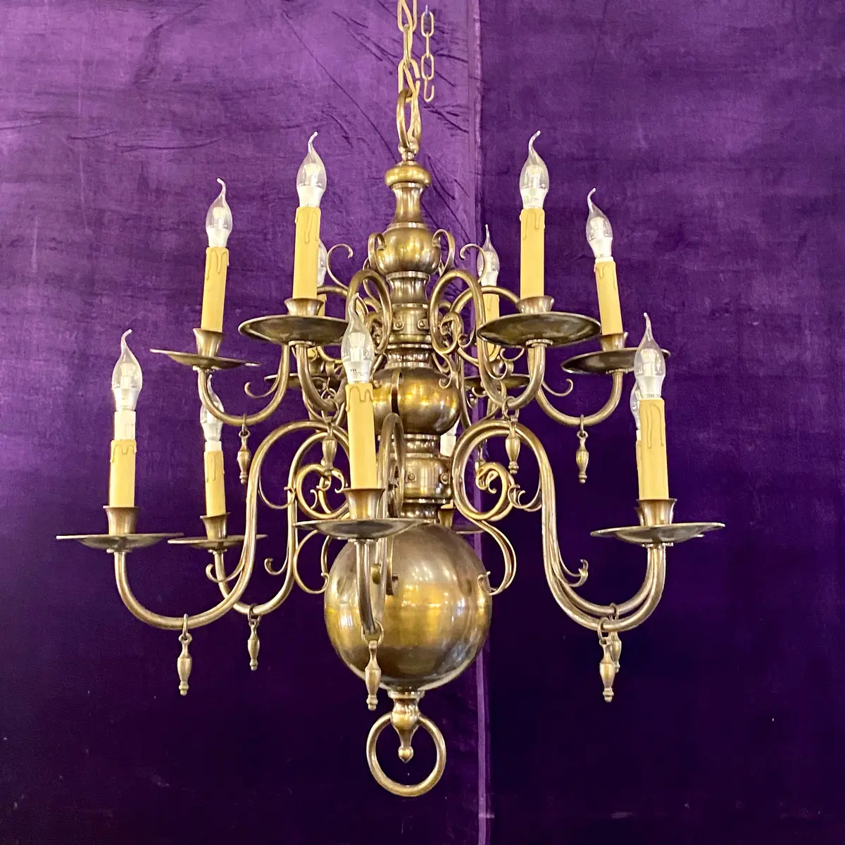 Large And Heavy Antique Flemish Double Tier Chandelier 1