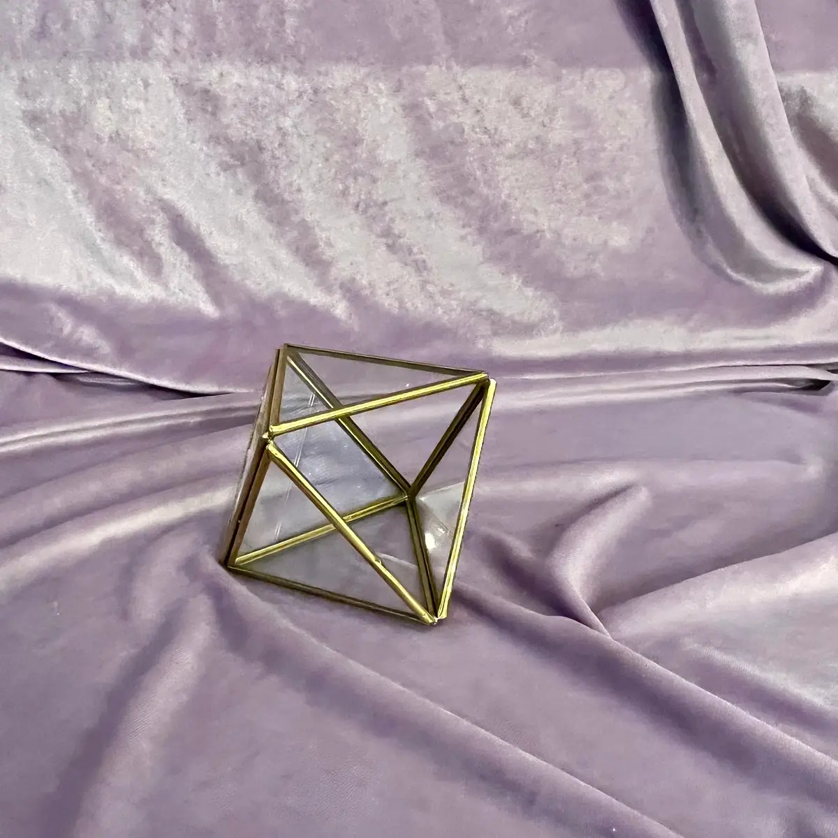 Geometric Glass Terrariums With Brass Framing 2