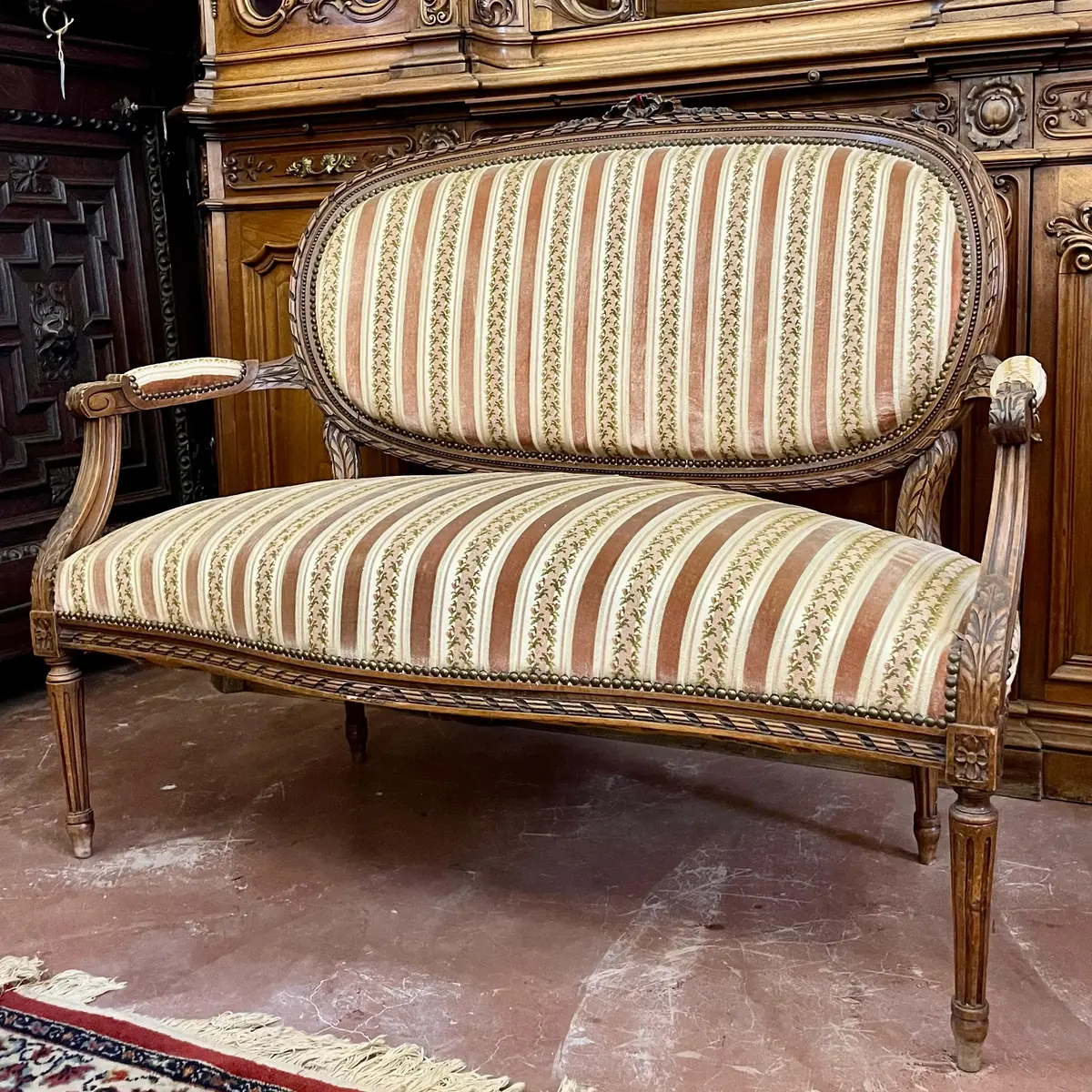 Antique Louis 16Th Oak Bench - Sold 1