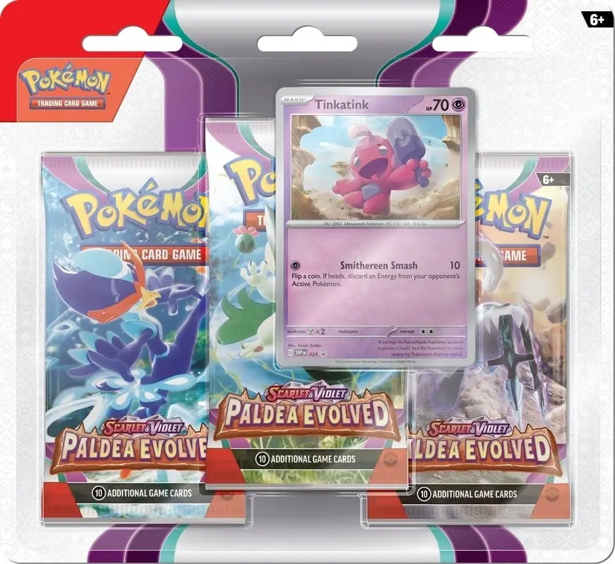 Scarlet & Violet: Paldea Evolved - 3-Pack Blisters (Tinkatink) 1
