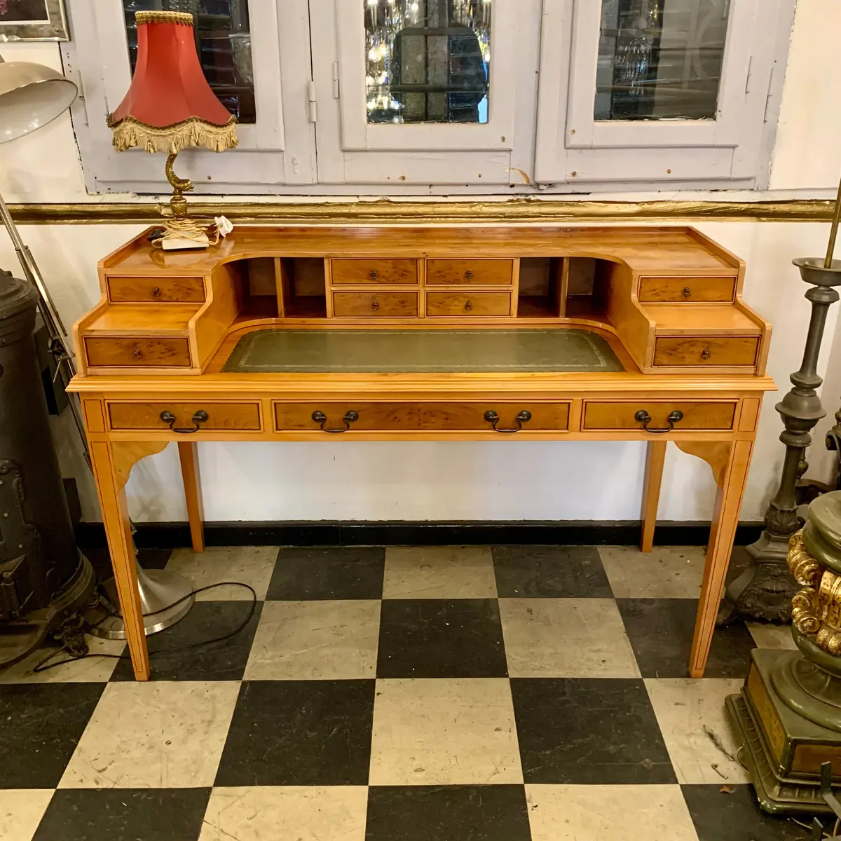 Antique English Yew Wood Carlton Desk - Sold 1