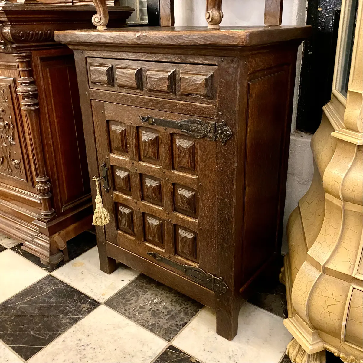 Smaller Antique Oak Spanish Cabinet - Sold 1