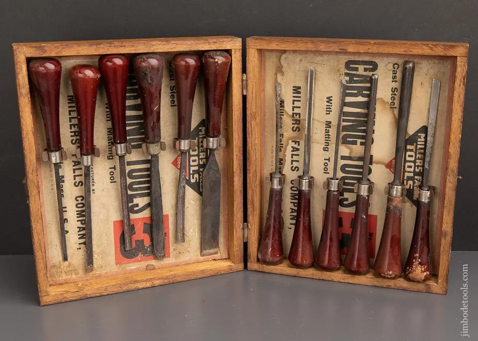 Millers Falls No. 3 Carving Chisel Set In Original Box - 92129 1