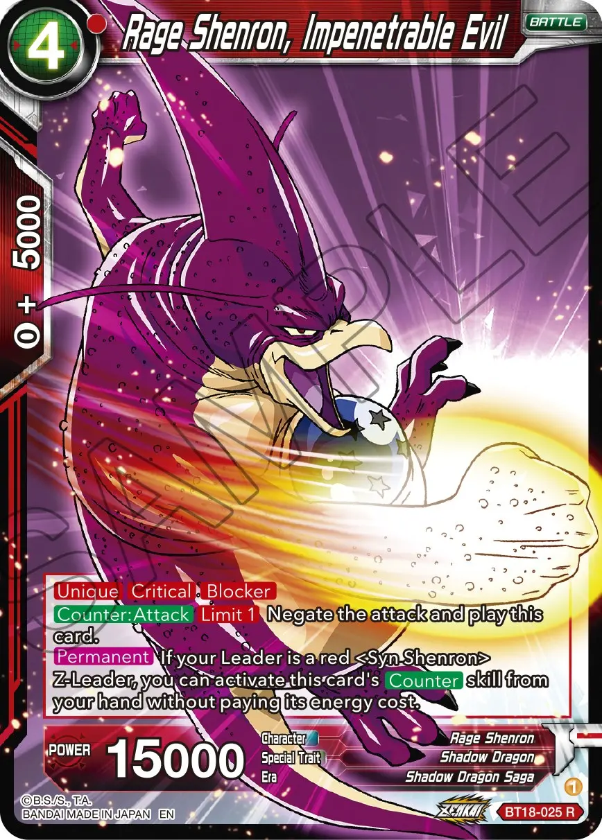 Rage Shenron, Impenetrable Evil (Bt18-025) [Dawn Of The Z-Legends] 1