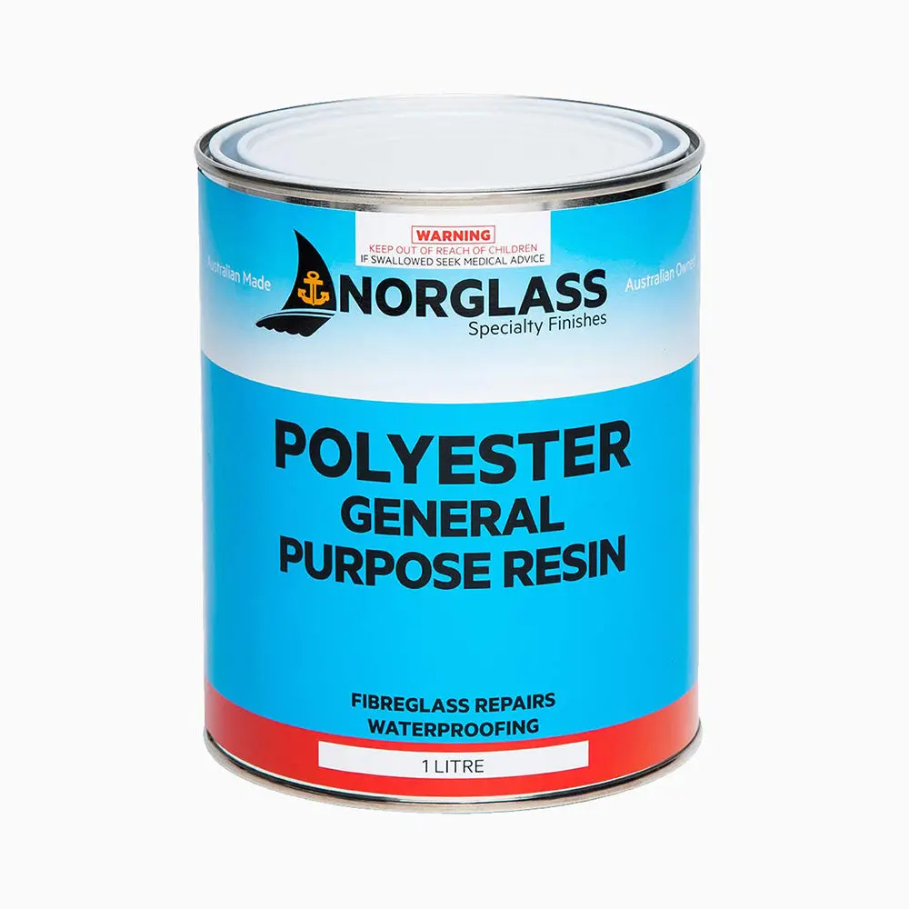Norglass General Purpose Fiberglass Polyester Resin 1L Including 40Ml Catalyst 1
