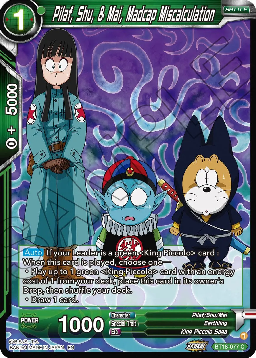 Pilaf, Shu, & Mai, Madcap Miscalculation (Bt18-077) [Dawn Of The Z-Legends] 1