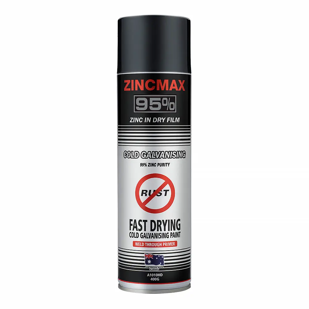 Silver Zinc Supplies Zincmax 95 Cold Galvanising Metal Primer 400G Aerosol 95% Dry Film 1