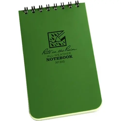 Rite-In-The-Rain - 3"X 5" Shirt Pocket, Top-Spiral, Notebooks, Green, #935 1
