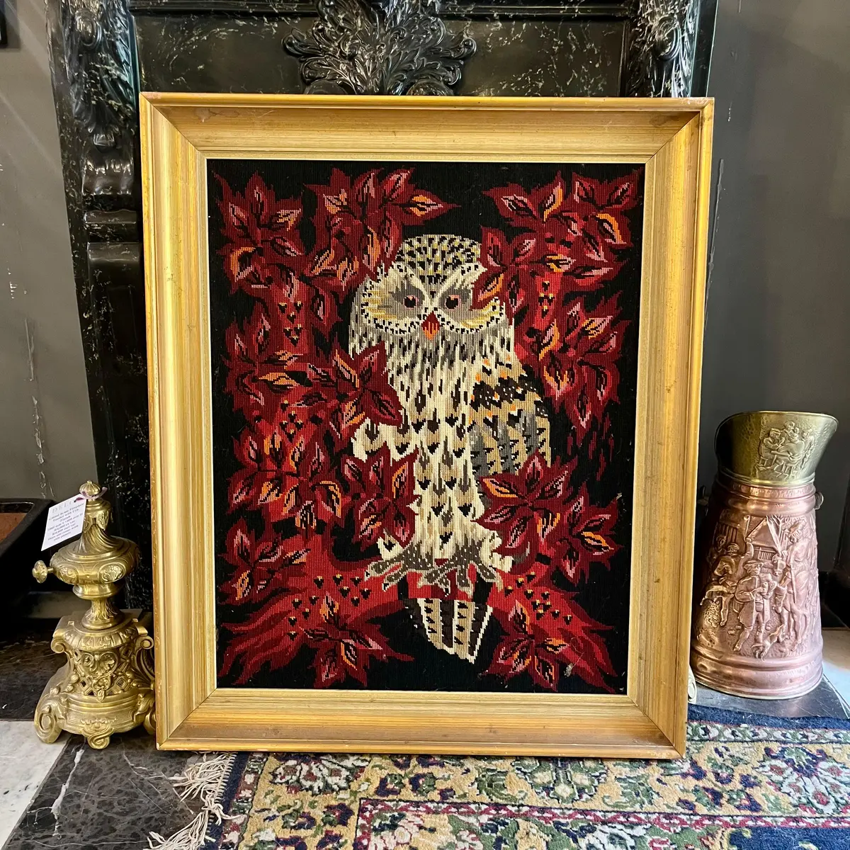 Quirky Framed Owl Tapestry 1