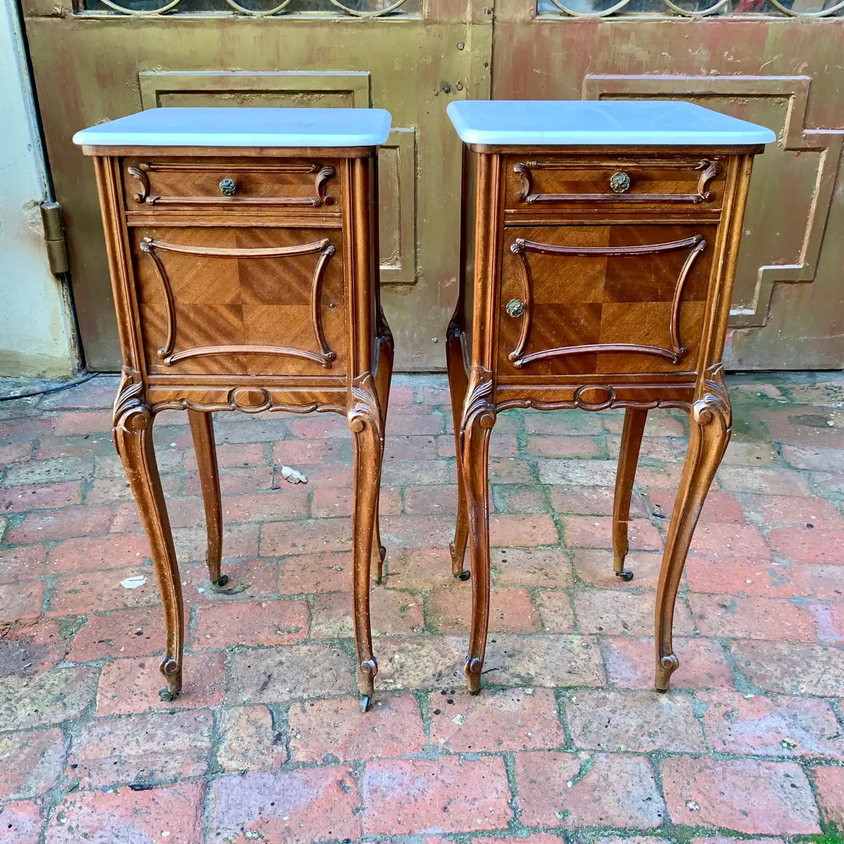 Beautiful Pair Of Antique Bedside Pedestals - Sold 1