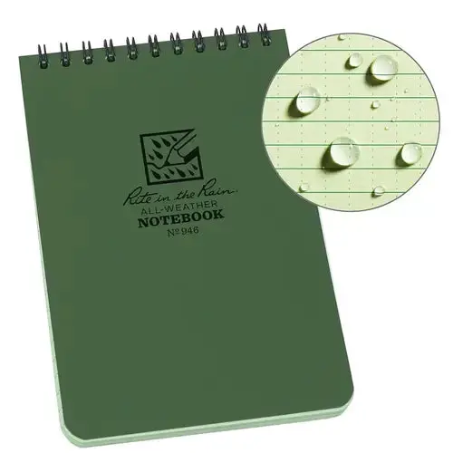 Rite-In-The-Rain - 4"X 6" Hip Pocket, Top-Spiral, Notebooks, Green, #946, Pkg Of 12 1