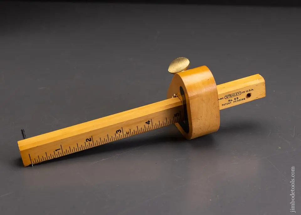 Stanley No. 65 Boxwood Marking Gauge Dead Mint With Hang Hole - 94911 1