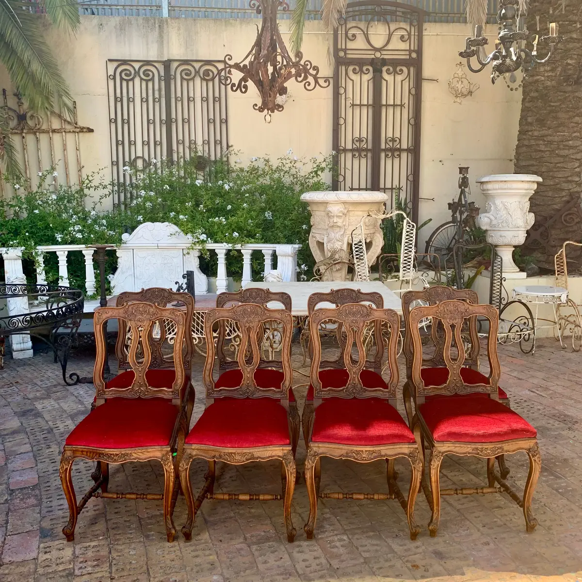 Set Of 8 Antique Carved Oak Dining Chairs - Sold 1